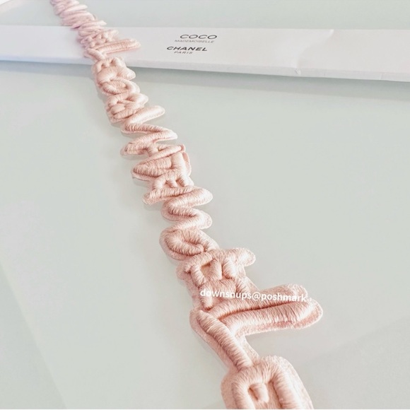 CHANEL Coco Mademoiselle Embroidered Letterings Decorative Ribbon Tie - Picture 7 of 8